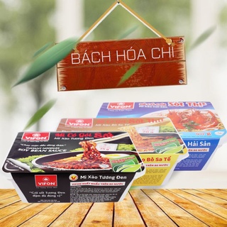 Thùng 18 khay mì xào Vifon hải sản / tương đen / sa tế bò 90g