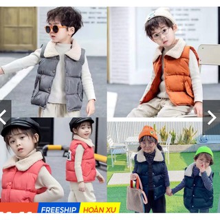 Áo phao gile cổ lông SLYFS siêu nhẹ cho bé