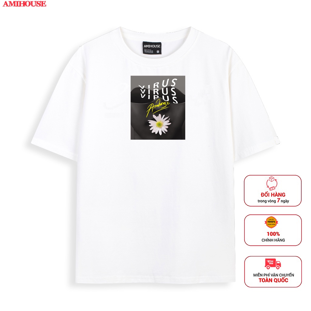 Áo thun tay lỡ AMIHOUSE form rộng dáng nam,nữ Ulzzang
