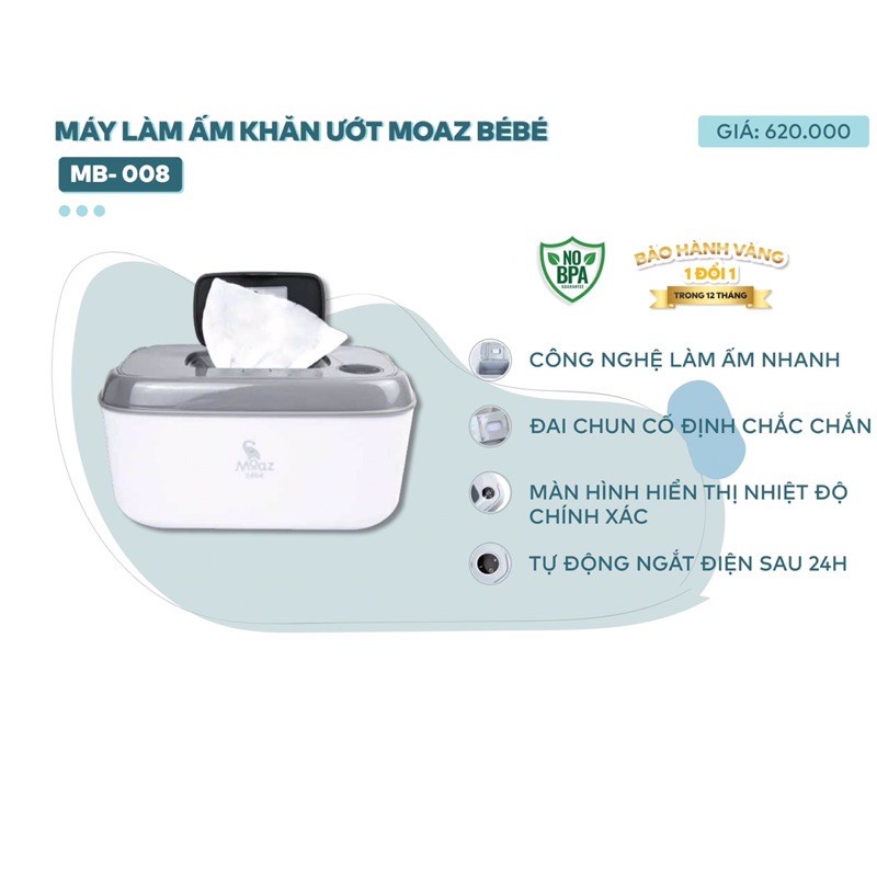 Máy Làm Nóng Khăn Ướt Tự Động Moaz BéBé MB-008