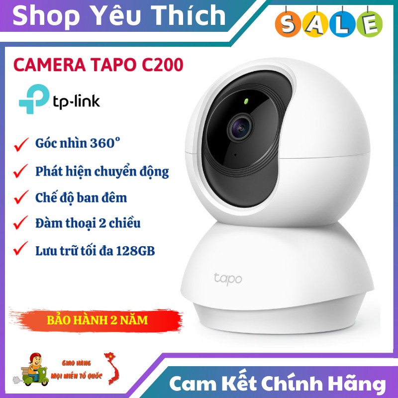 Camera Wifi ⭐FREE SHIP⭐ Camera Wifi TP- Link Tapo C200 Full HD Chế Độ Quan Sát Ban Đêm, Phát Hiện Chuyển Động