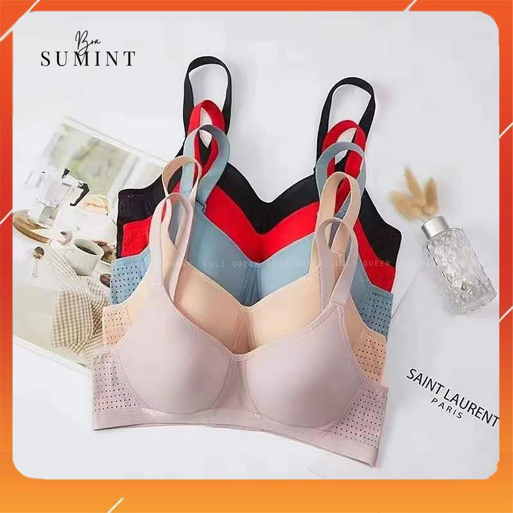 Áo lót nữ su đúc không gọng nâng ngực cup chéo đệm mút mỏng quai lưới thoáng khí S4241