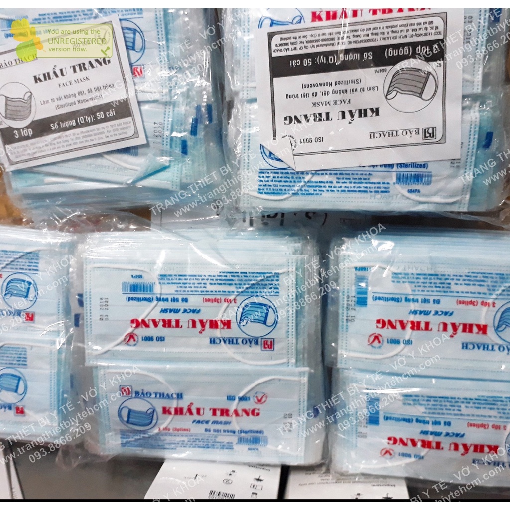 Khẩu trang y tế 3 lớp tiệt trùng từng cái Bảo Thạch