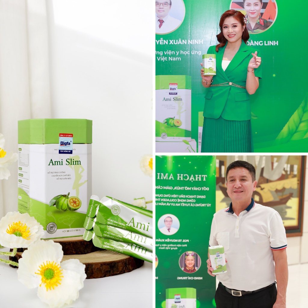 ✅ Gói Uống Ami Slim Mẫu Mới Hộp 45 gói ❤️[ CHÍNH HÃNG ] ❤️ Hỗ Trợ Tăng Cường Chuyển Hóa Chất Béo