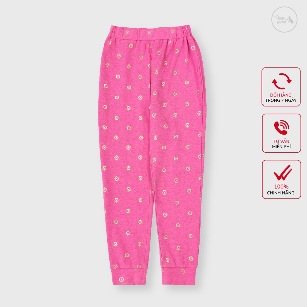 [Made in Vietnam] Bộ dài tay bé gái BIGFOX - MISS MEOW size đại, bộ thu đông cho bé chất cotton in Hồng Sen 2-7 tuổi