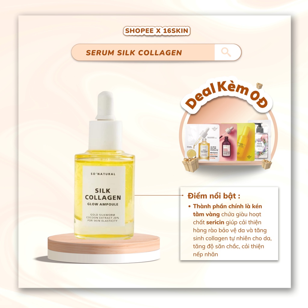 Serum Dưỡng Da Căng Bóng Và Chống Lão Hoá Silk Collagen Glow Ampoule I Nhập Khẩu Chính Hãng Hàn Quốc