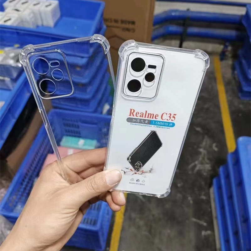 Ốp lưng silicon dẻo Realme C35 Realme 9 pro Narzo 50i Q3S trong suốt có viền bảo vệ camera