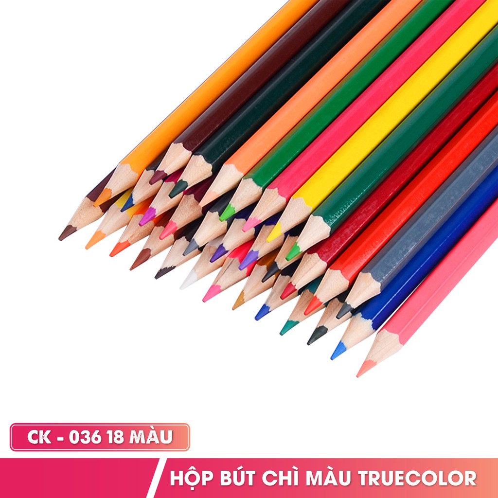 Hộp bút chì màu Truecolor CK-036 18 màu
