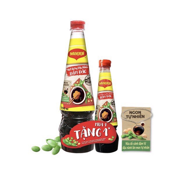 Nước Tương Đậu Nành Đậm Đặc Maggi chai 700ml -Tặng 1 chai nước tương 200ml]