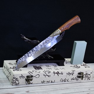 Dao bếp thái lọc sashimi không rỉ cao cấp, mặt dao dập chìm hoa văn, khâu đồng -TOPCOMSHOP hàng chính hãng-DT157