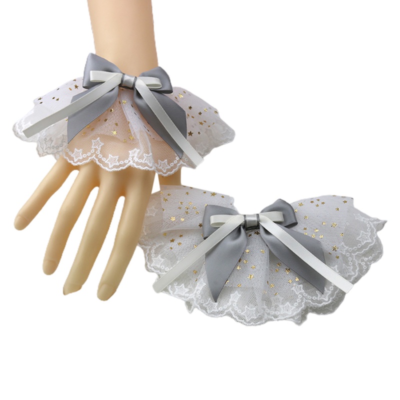 Vòng Tay Giả Ren Đính Ngôi Sao / Nơ Đính Kim Sa Hóa Trang Lolita