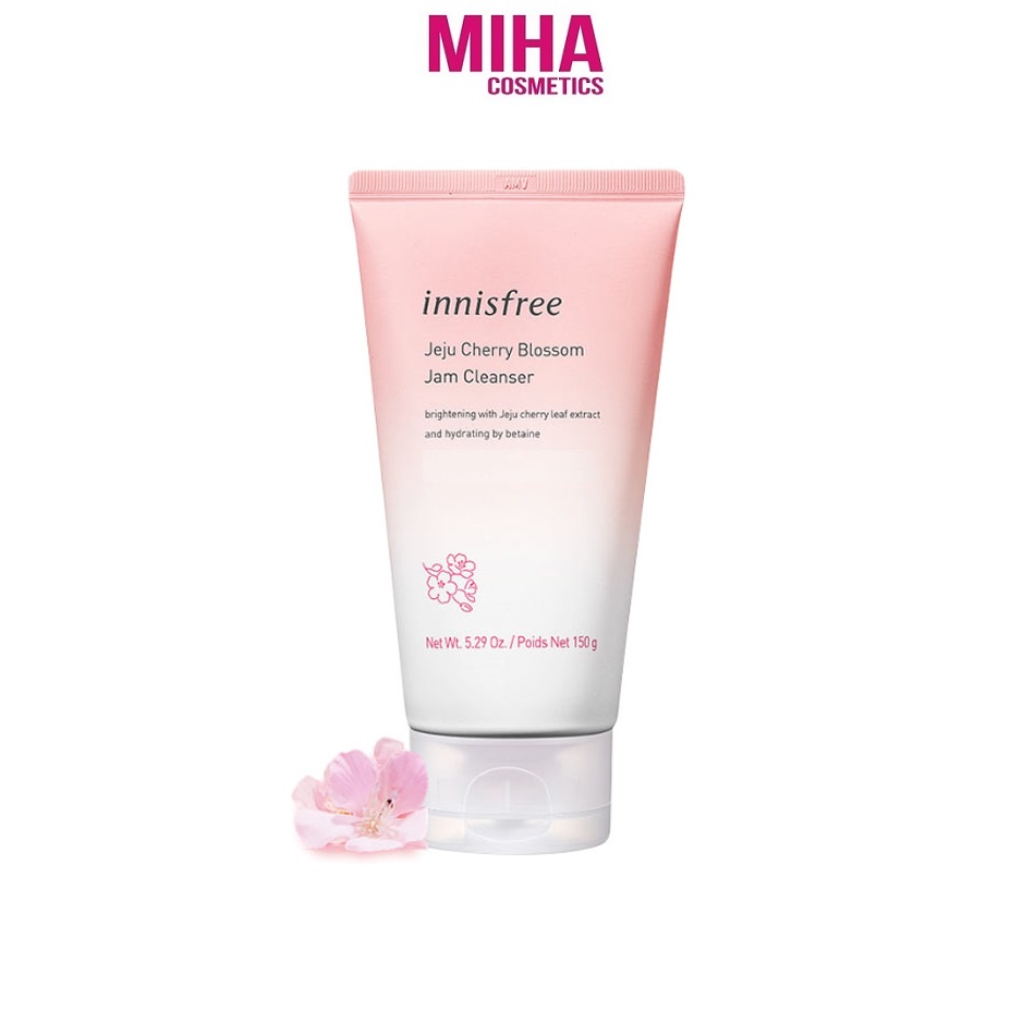 Sữa Rửa Mặt Dạng Gel Chiết Xuất Lá Hoa Anh Đào Innisfree Jeju Cherry Blossom Jam Cleanser 150g Hàn Quốc