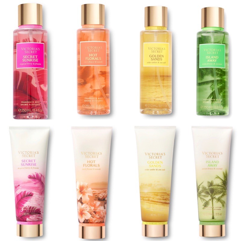 Private Island - Xịt thơm Body Mist Victoria’s Secret- Secret Sunrise - Hot Florals - Golden Sands - Island