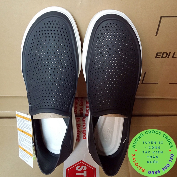 GIÀY NHỰA CROCS CITILANE ROKA SLIP ON CHO NAM MÀU ĐEN XUẤT XỊN FULL BOX