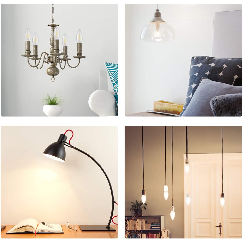 Bóng Đèn LED 4W E14 C35 220V 2700K Edison Tiết Kiệm Năng Lượng Bóng Đèn Nến Màu Trắng ấm áp 电灯泡