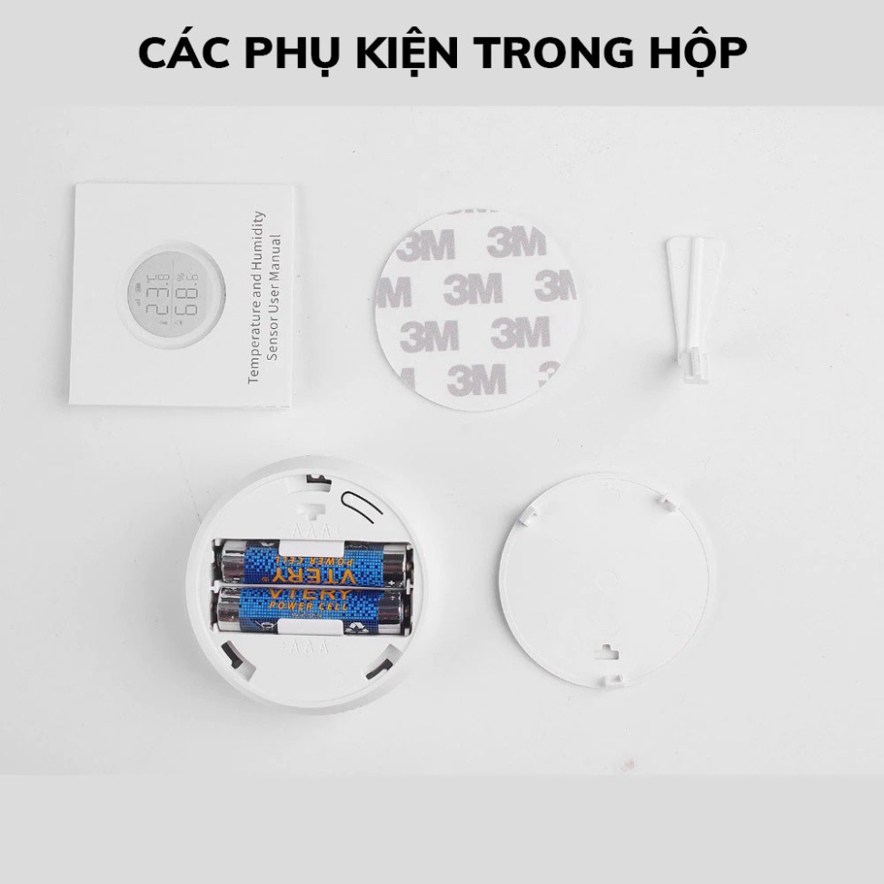 Cảm biến nhiệt độ và độ ẩm Tuya zigbee AKIA có màn hình LCD, dễ dàng lắp đặt, thời lượng pin dài, kết nối app Smart Life