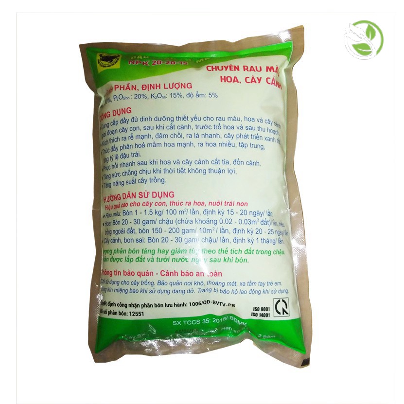 Phân Bón Đầu Trâu MK Cao Cấp NPK 20-20-15 - Gói 1kg