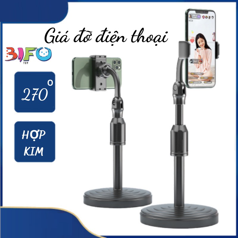 Giá đỡ điện thoại, kệ để điện thoại Livestream, xem video chân đề tròn chắc chắn