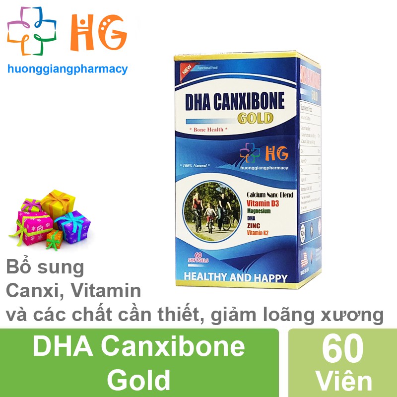 DHA Canxibone Gold - Bổ sung Canxi, Vitamin D3, DHA và các chất cần thiết cho cơ thể, giảm nguy cơ thiếu hụt canxi