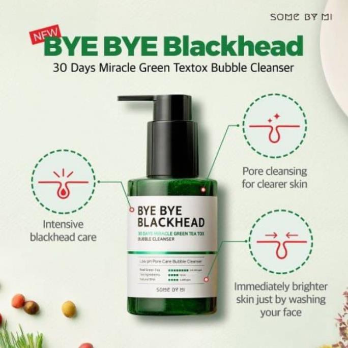 Hàng Hàn- Sữa Rửa Mặt Sủi Bọt Loại Bỏ Mụn Đầu Đen Some By Mi Bye Bye Blackhead 30 Days Miracle Green Tea Tox Bubble | BigBuy360 - bigbuy360.vn