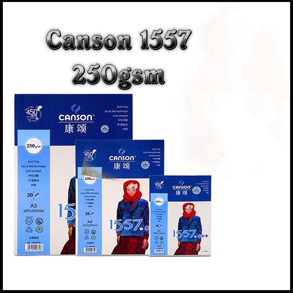 Sổ Vẽ Màu Nước Canson 250gsm (20 tờ)