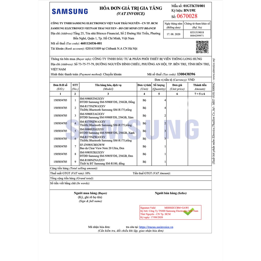 Điện thoại Samsung Galaxy Note 20 - Hàng chính hãng