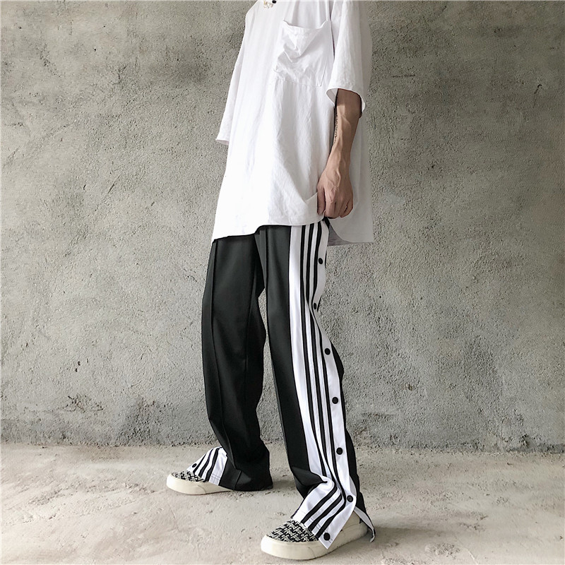 Quần Dài Ống Rộng Kẻ Sọc Trắng Đen Thời Trang | BigBuy360 - bigbuy360.vn