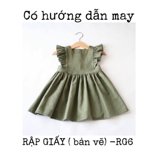 Rập giấy đầm cánh tiên cho bé gái 1-8tuổi