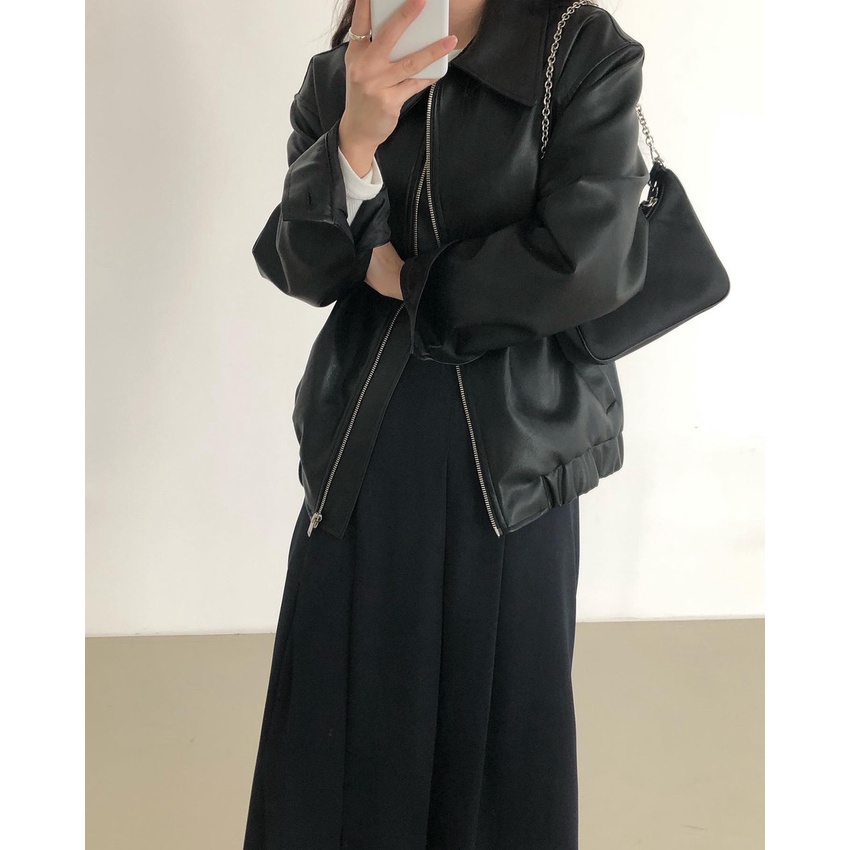 |AK05| Áo khoác da nữ oversize cá tính Hàn Quốc