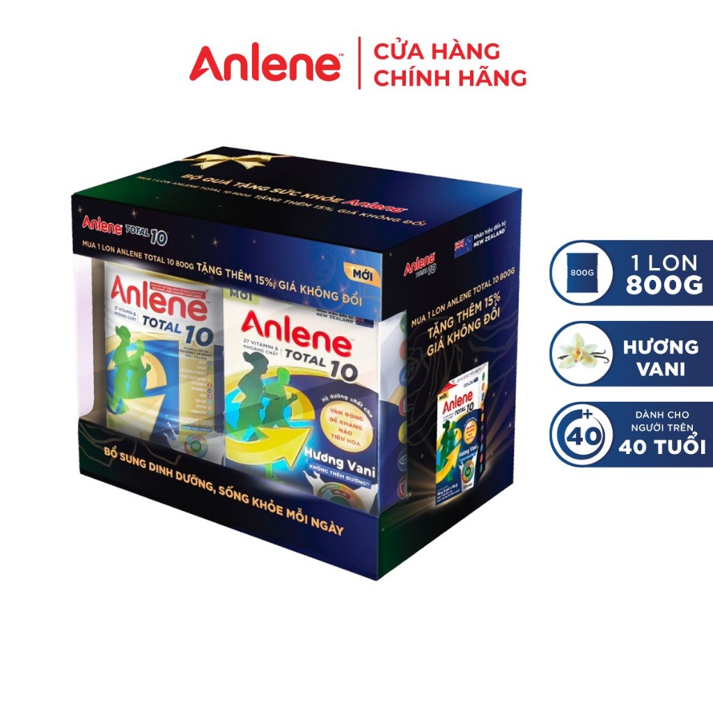 Bộ quà tặng sữa bột bổ sung dinh dưỡng Anlene TOTAL 10