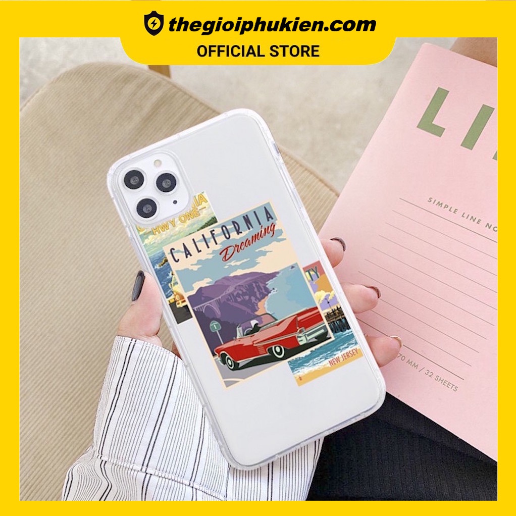 Ốp lưng iphone silicon dẻo trong suốt hình CALIFORNIA dành cho ip 6 đến 14promax - t55