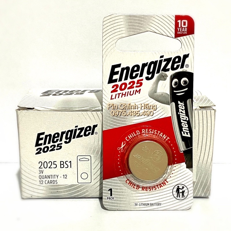 Combo 5 Vỉ Pin CR2025 Energizer Chính Hãng Vỉ 1 Viên