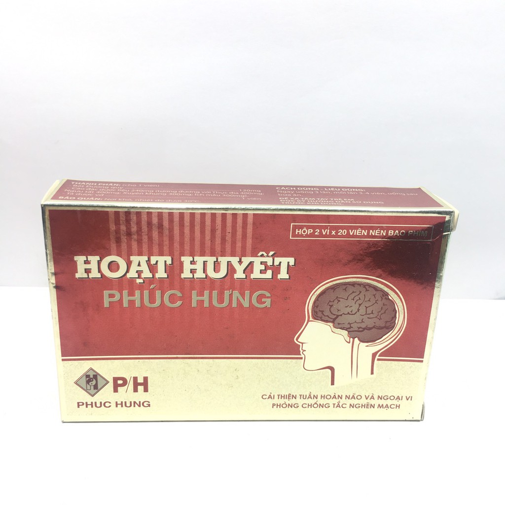 Hoạt huyết thông mạch Phúc Hưng 2 vỉ x 20 viên nén bao đường