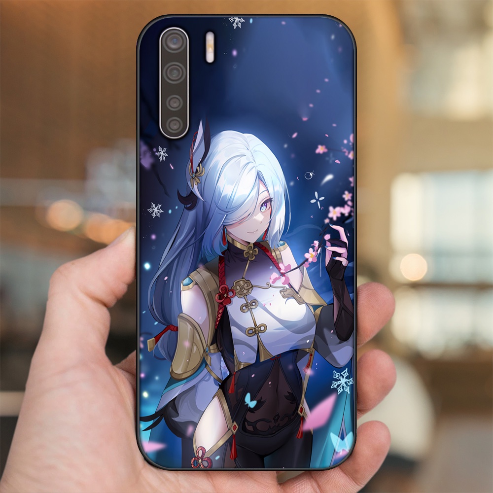 Ốp lưng Oppo A91, Reno 3 viền đen in hình Shenhe Genshin Impact