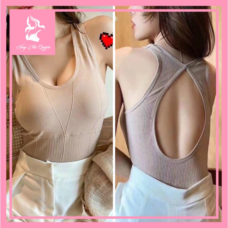 Áo bra dáng dài khoét lưng sexy- sang chảnh co dãn siêu tốt &lt;70kg bao vừa