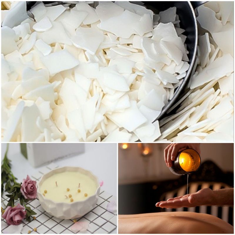 100-200 gram SÁP ĐẬU NÀNH làm nến thơm tự nhiên TẶNG kèm DÂY TIM KHÔNG KHÓI