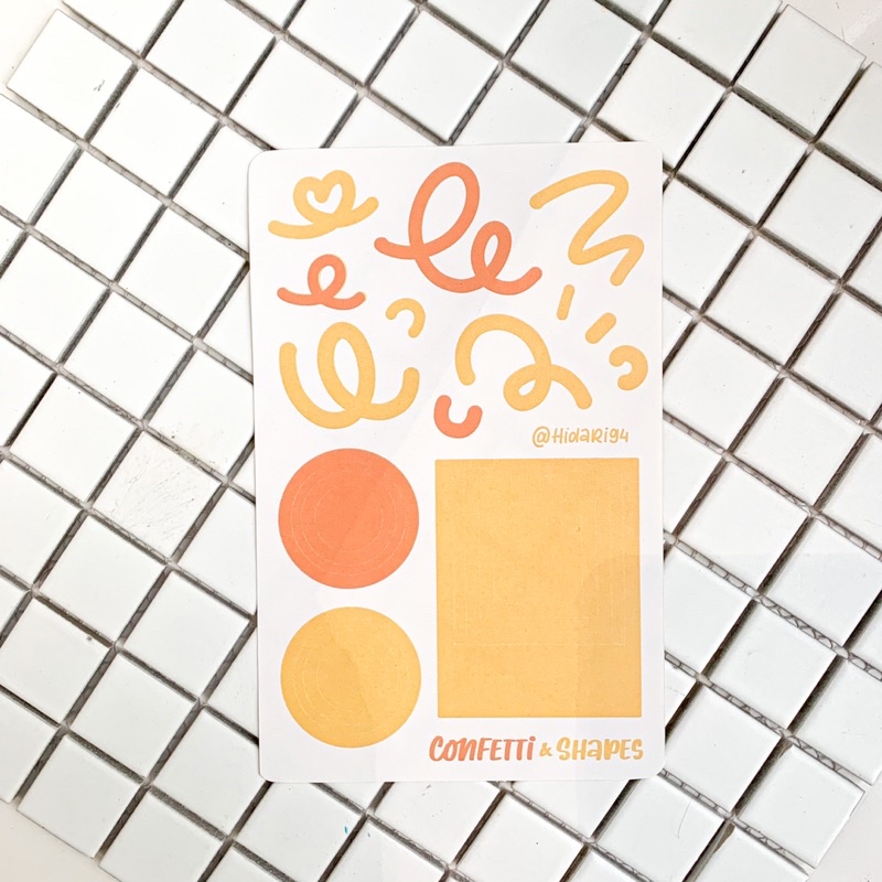 Sticker Khung Polaroid Confetti - Khung Tròn/Vuông / Hidari