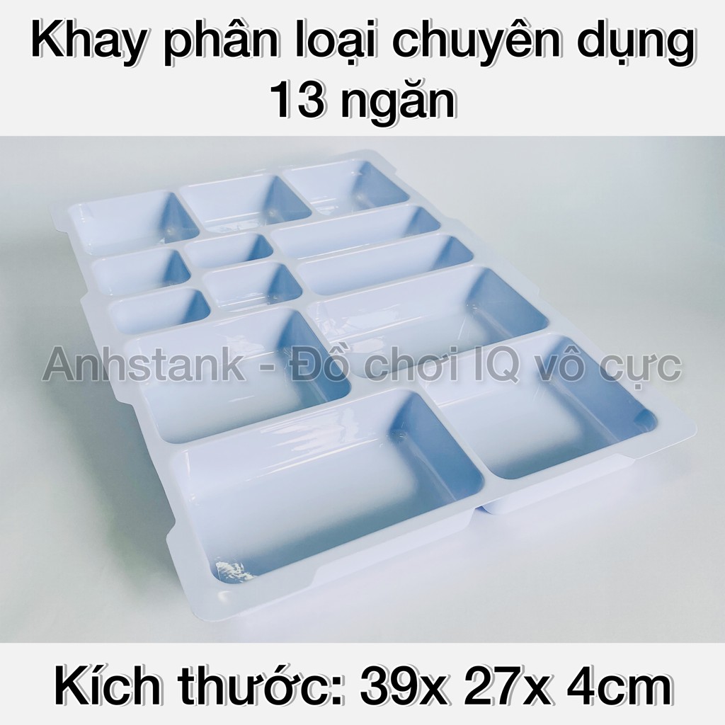 Hộp đựng linh kiện chuyên dụng 40x30x15cm - Khay phân loại 13 ngăn tăng 2 lần tốc độ lắp dùng cho bộ 9686, education