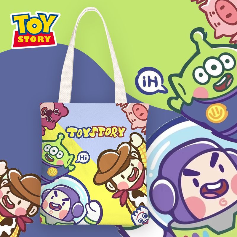 Disney Toy Story Woody Buzz Lightyear Phim hoạt hình dễ thương túi vải túi cô gái túi học sinh túi xách túi vai túi xách túi zipper túi môi trường túi xách