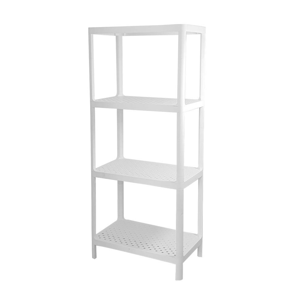 HomeBase STACKO kệ nhựa 4 tầng MONO Thái Lan W50xH116.1xD30cm màu trắng