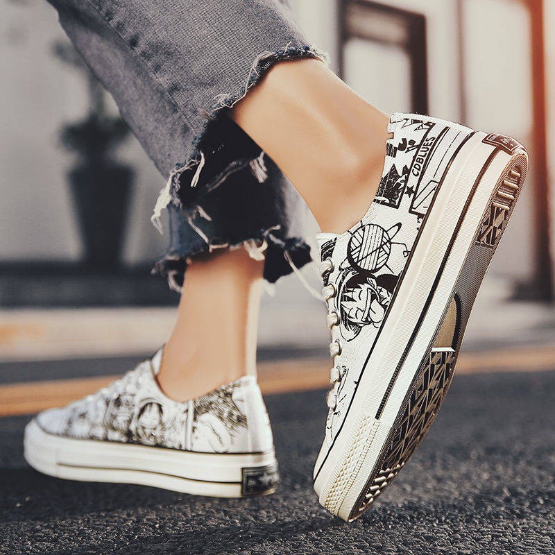 One Piece Graffiti Canvas Trend High Top giày nam | BigBuy360 - bigbuy360.vn