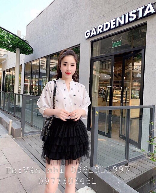 Chân váy voan tầng ngắn hàng đẹp