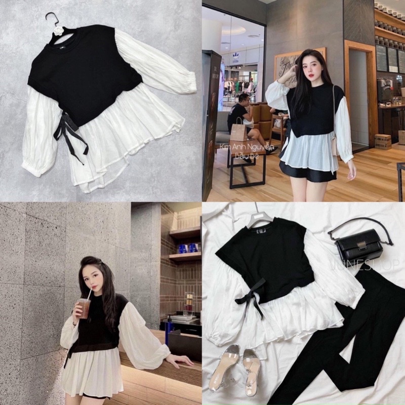 Áo phối xinh babydoll