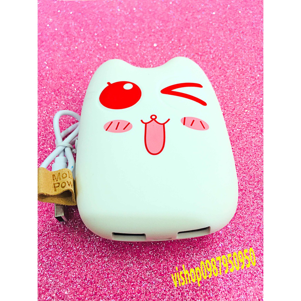 SẠC DỰ PHÒNG MÈO MENG MENG NHÁY MẮT cute-sạc dự phòng hình thú dễ thương