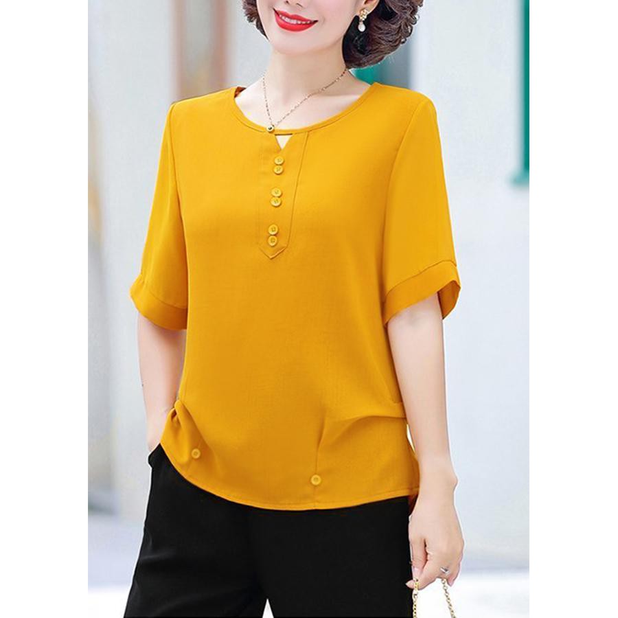 ROMI - ÁO SƠ MI TRUNG NIÊN - ÁO QUÝ BÀ CỔ ĐÍNH HÀNG NÚT CỔ BẺ - ÁO KIỂU GIẤU BỤNG 3A05 3A02 3A13