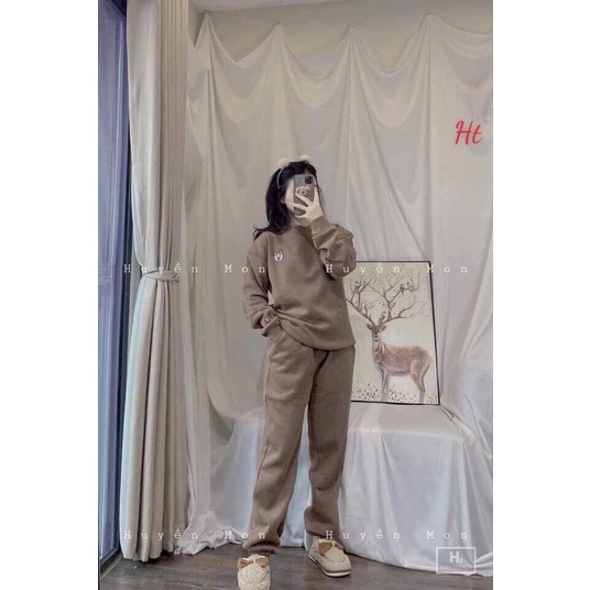 Bộ nỉ ngoại cún in tay H2B