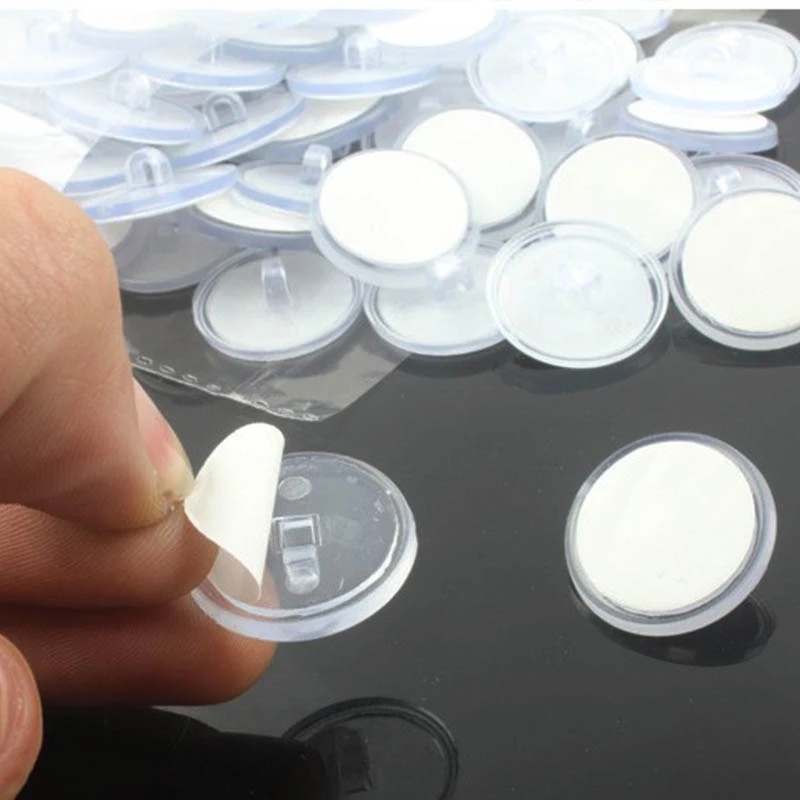 Set 20 Móc Treo Đồ Hình Tròn Mini Bằng Nhựa Trong Suốt Dán Trần Nhà/Trần Nhà Tiện Dụng