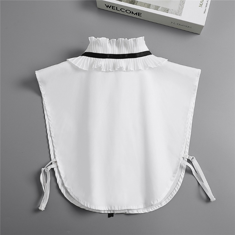 Áo Sơ Mi Trắng Cổ Đứng Xếp Ly Thắt Nơ Ruy Băng Kiểu Vintage Thanh Lịch Cho Nữ