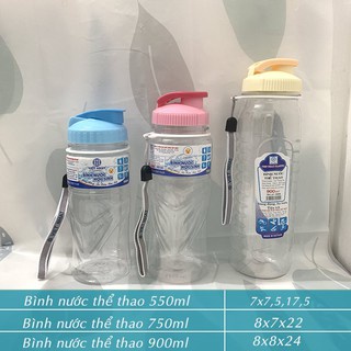 Bình nước học sinh Việt Nhật 550ml,750ml,900ml - Bình nước thể thao có quai dù treo rất tiện lợi