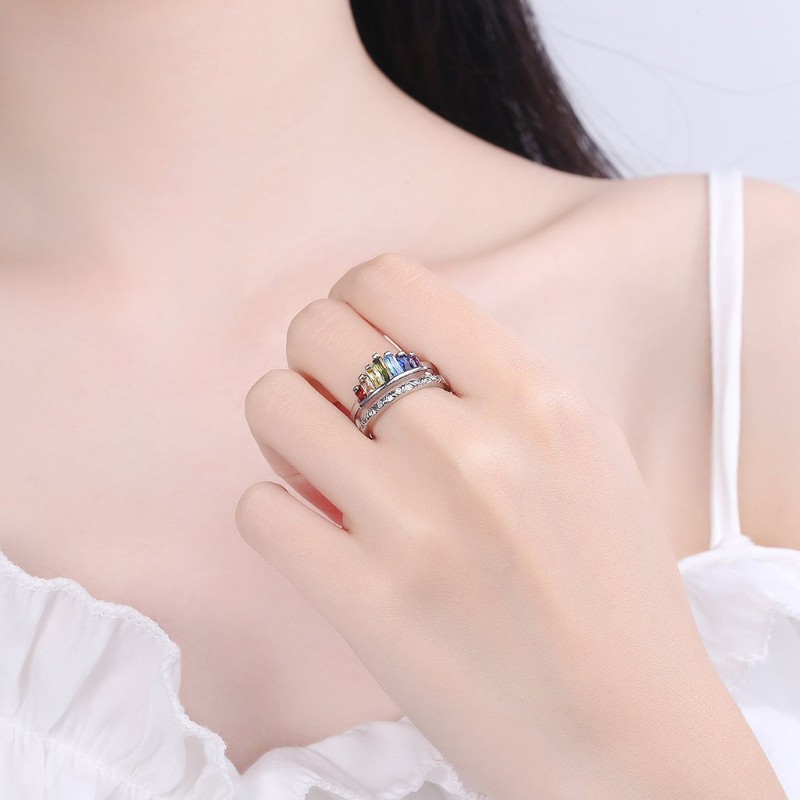 Nhẫn Nữ Hình Vương Miện Đính Đá Thời Trang